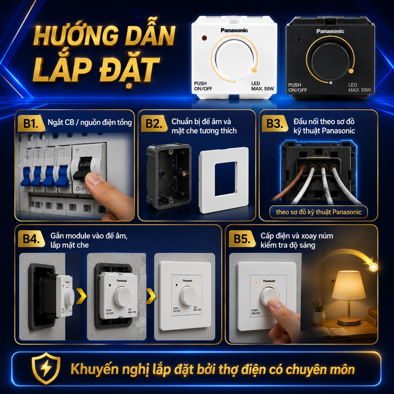 Bộ điều chỉnh độ sáng cho đèn LED Panasonic